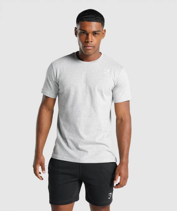 Panske Tricka Gymshark Crest Svetlo Siva | UW3958740